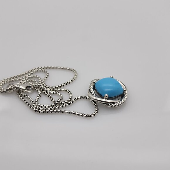 David Yurman Infinity 14mm Turquoise Pendant Necklace - Picture 3 of 5